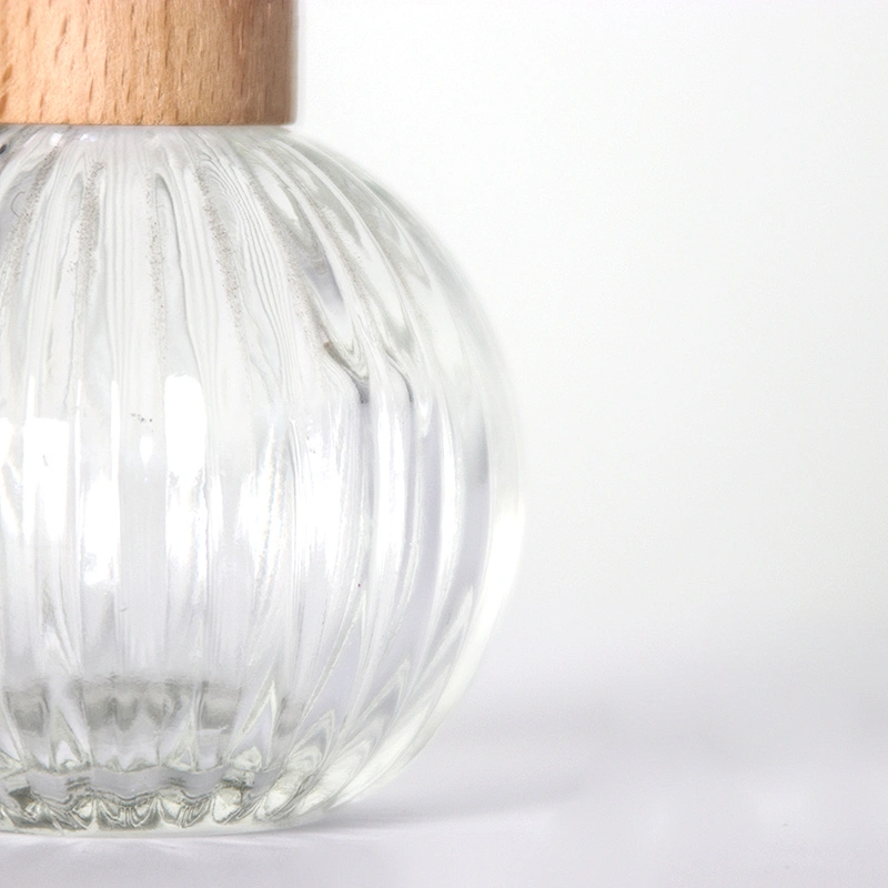 Empty Glass Bottle with Wooden Cap Fragrance Reed Diffuser