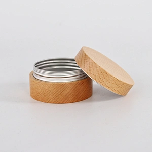 Wooden Bamboo Cosmetic Cream Container Jars for Travel Wholesale