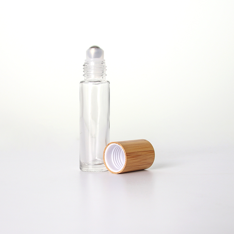 10ml Roll On Glass Bottle with Bamboo Lid