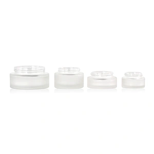 Frosted Glass Jars with Bamboo Lids Wholesale