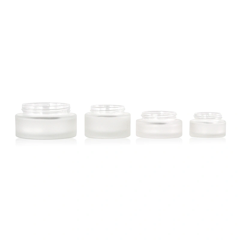 Frosted Glass Jars with Bamboo Lids Wholesale