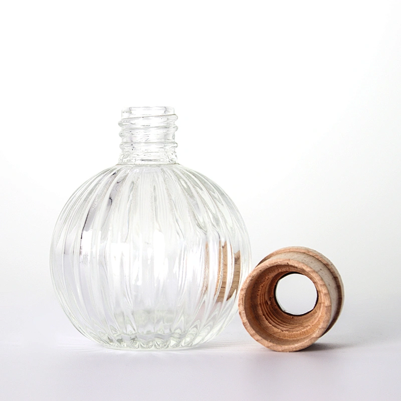 Empty Glass Bottle with Wooden Cap Fragrance Reed Diffuser