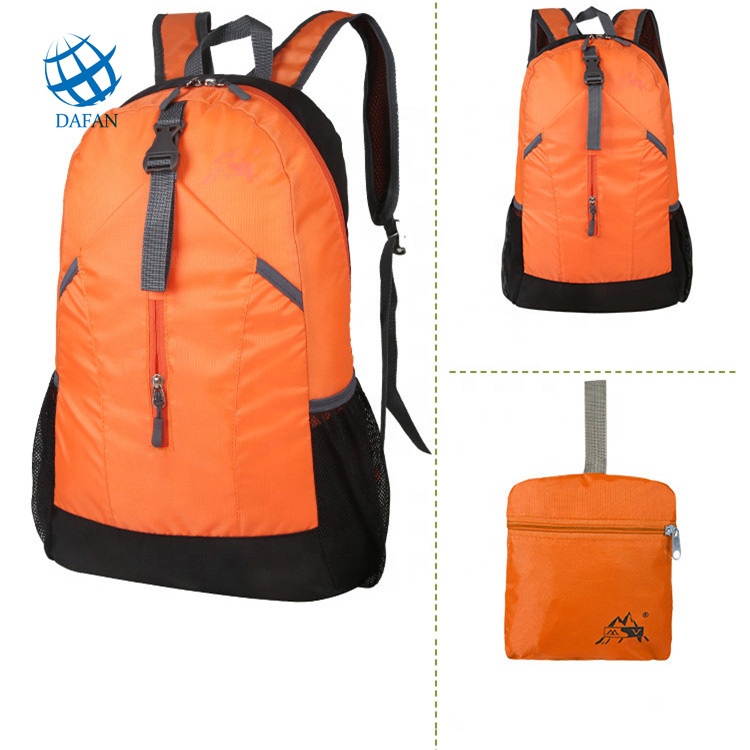 210D Outdoor Waterproof Nylon Portable Sport Foldable Backpack Promotional Gift Travel Camping Bag