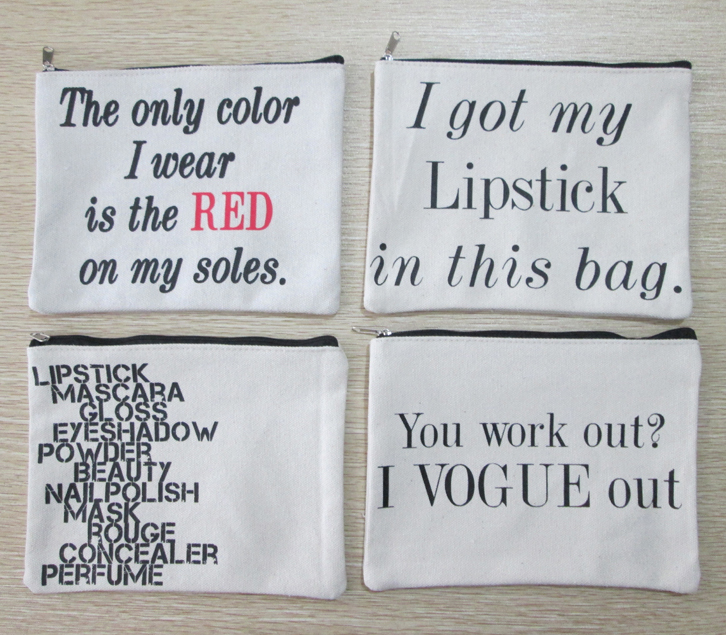 Wholesale cotton cosmetic bags with custom printed logo