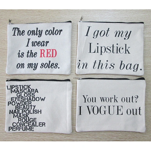 Wholesale cotton cosmetic bags with custom printed logo