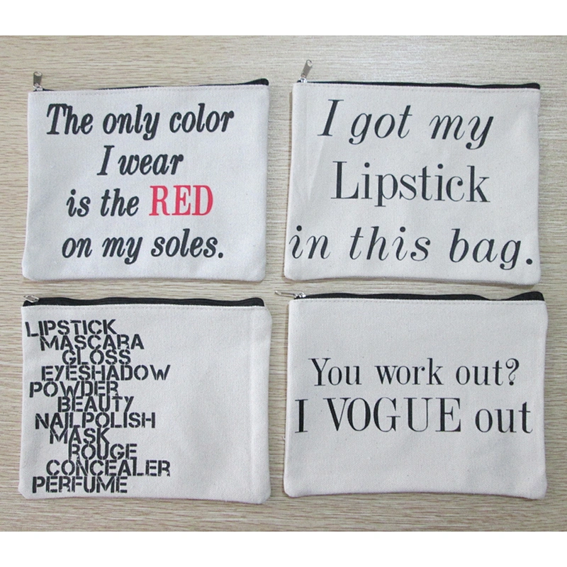 Wholesale cotton cosmetic bags with custom printed logo
