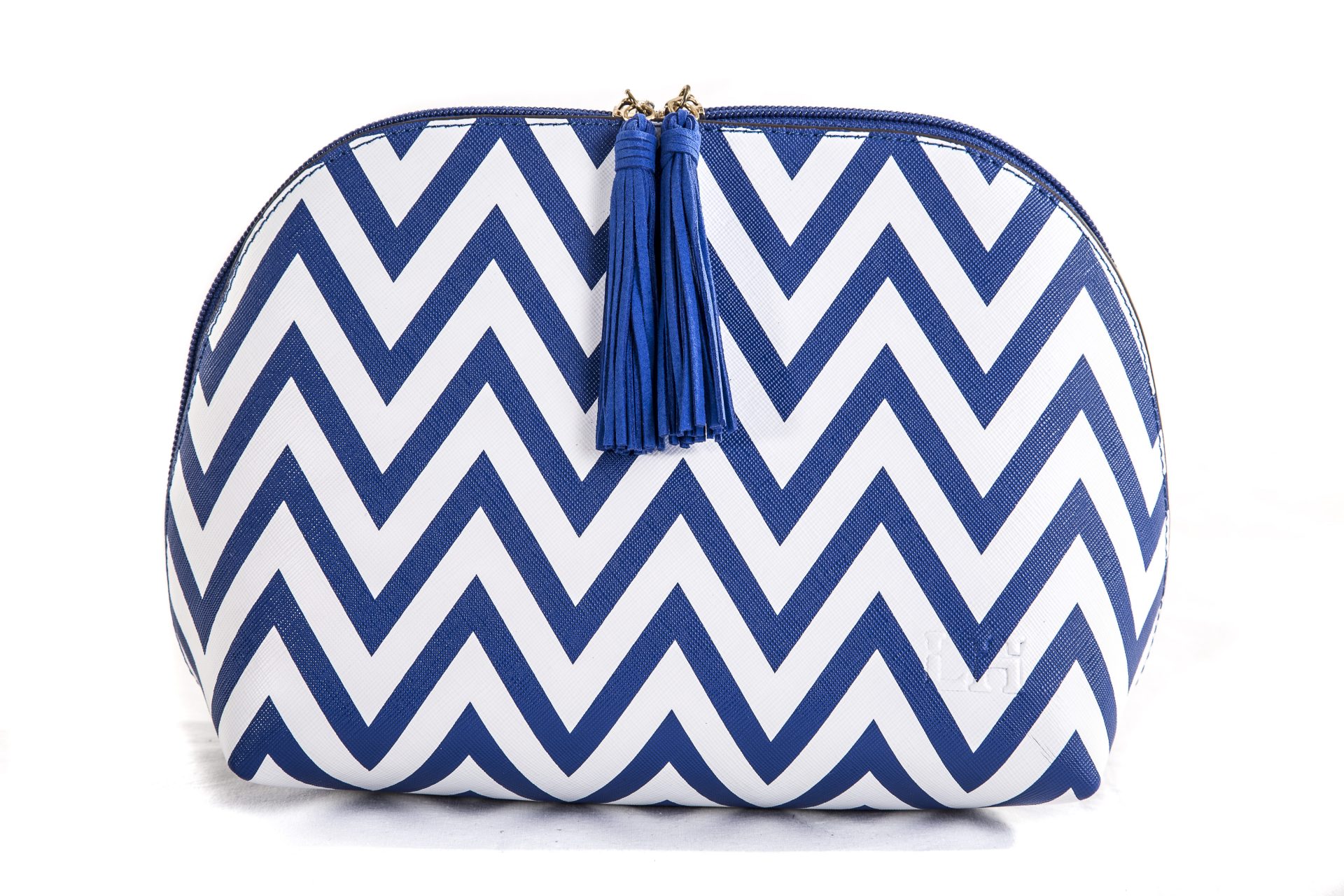 Tassel blue cosmetic bag