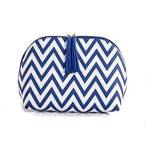 Tassel blue cosmetic bag