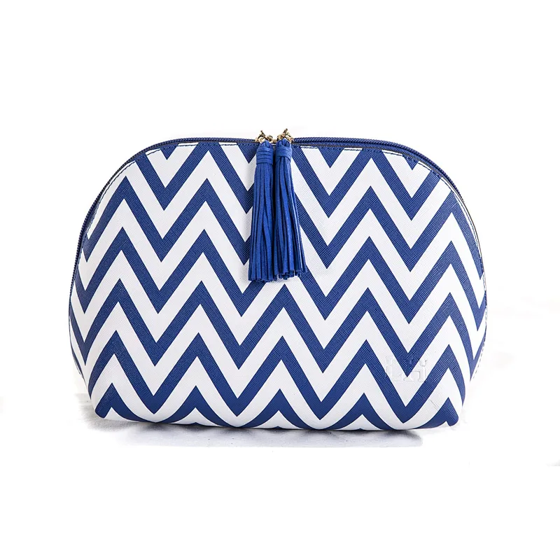 Tassel blue cosmetic bag