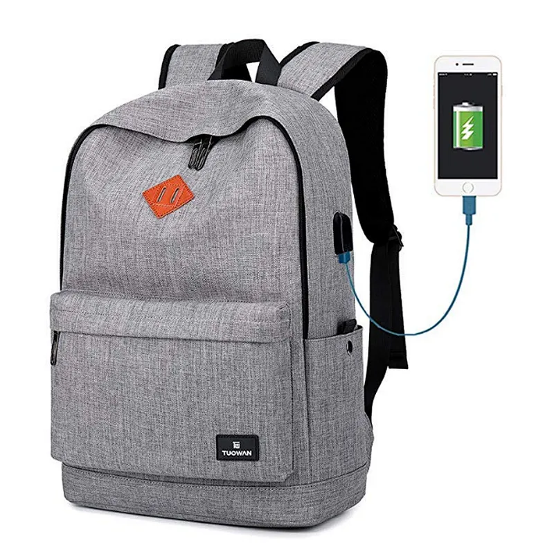 Wholesale Promotion travel Backpack Laptop Book School Bag usb charge Port backpack for Student