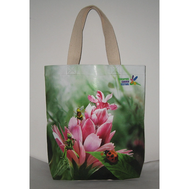 Fashion cotton shopping bag with all over printing