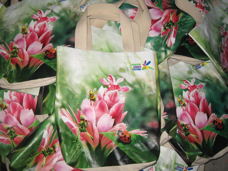 Fashion cotton shopping bag with all over printing