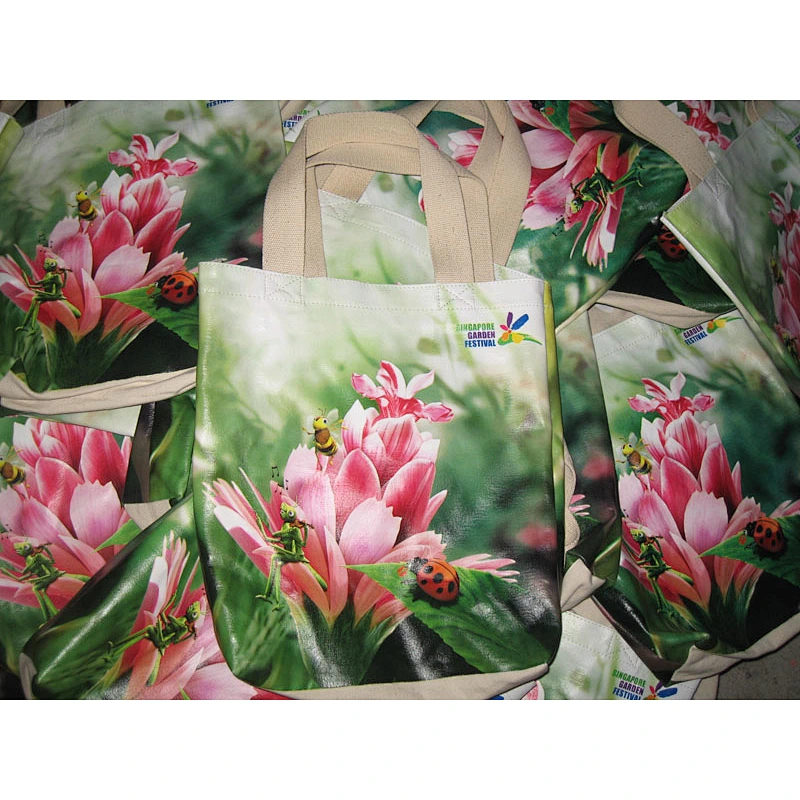 Fashion cotton shopping bag with all over printing