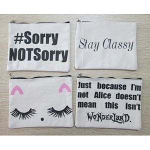 Wholesale cotton cosmetic bags with custom printed logo