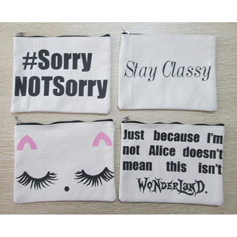 Wholesale cotton cosmetic bags with custom printed logo