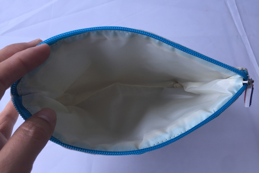 Custom logo print cotton canvas cosmetic pouch with zipper