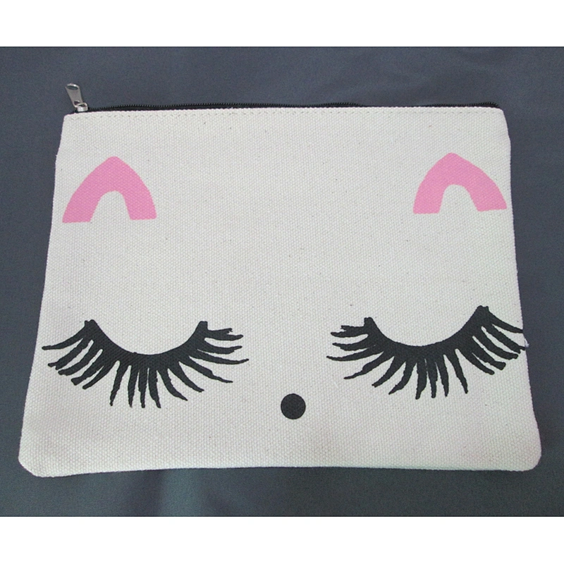 Wholesale cotton cosmetic bags with custom printed logo