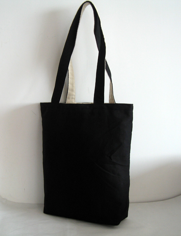 Fashion black cotton shopping tote bags