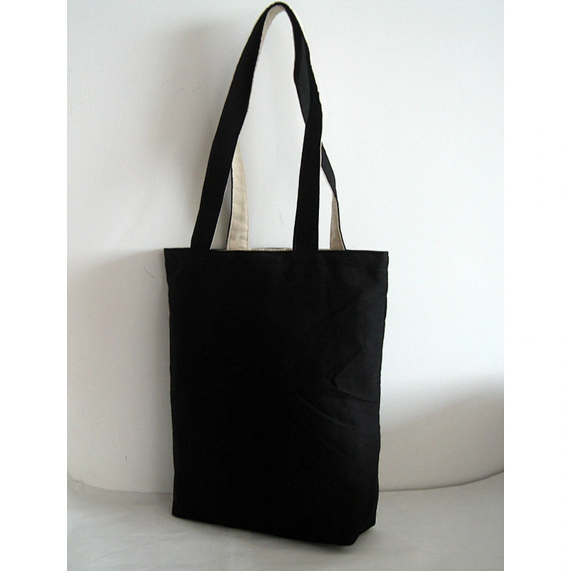 Fashion black cotton shopping tote bags