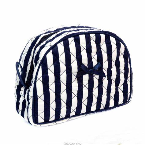 Striped diamond cosmetic bag