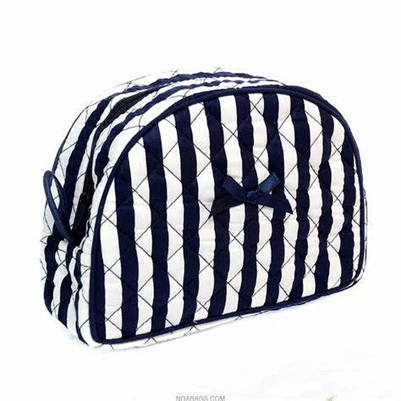 Striped diamond cosmetic bag