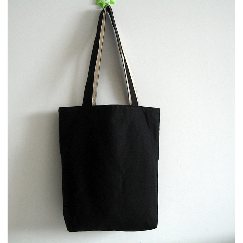 Fashion black cotton shopping tote bags