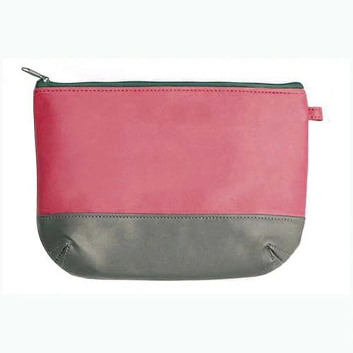 Custom pink small zipper beauty bag travel cosmetic