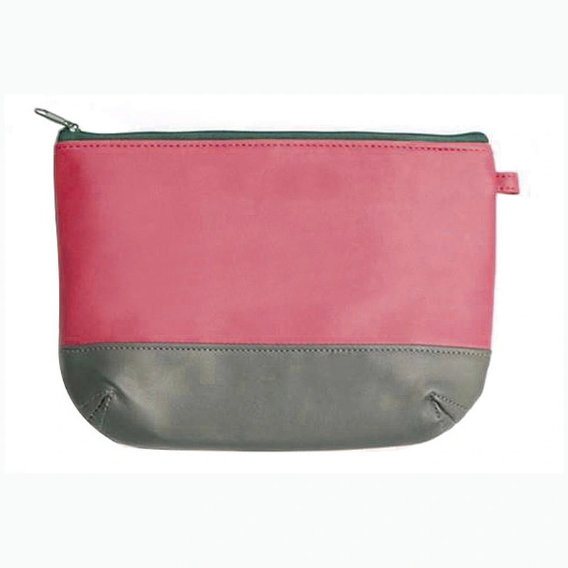 Custom pink small zipper beauty bag travel cosmetic