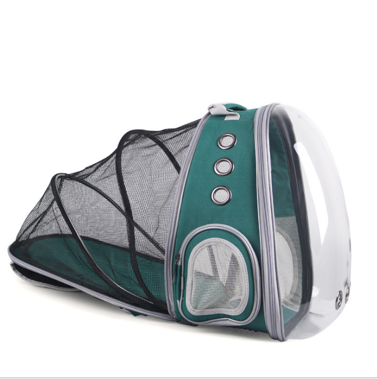 Portable transparent backpack pet expandable backpack folding cat bag
