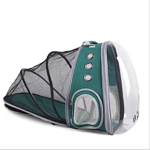 Portable transparent backpack pet expandable backpack folding cat bag