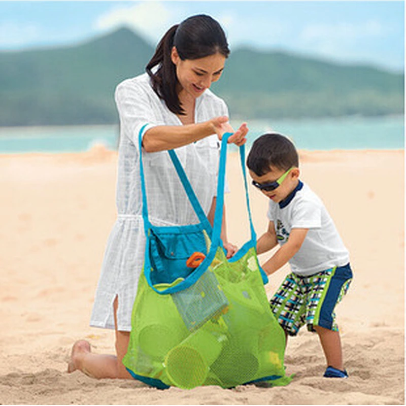 BSCI Large Capacity Outdoor Travel Folding Storage  Beach Bag Tote Shoulder Kid's Toy Storage Bag for the beach