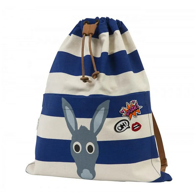 BSCI Wholesale Cotton Sports Drawstring Backpack Custom Logo Fitness Canvas Drawstring Bags For Promotion