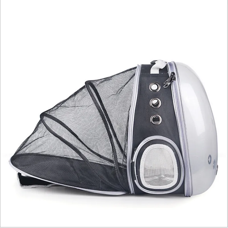 Portable transparent backpack pet expandable backpack folding cat bag
