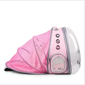 Portable transparent backpack pet expandable backpack folding cat bag