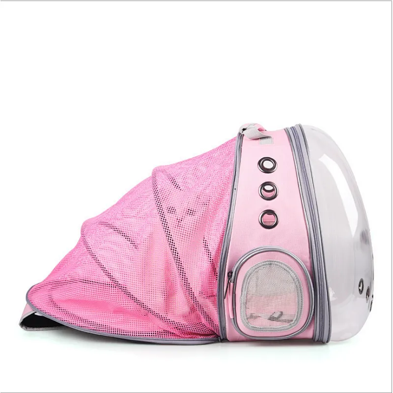 Portable transparent backpack pet expandable backpack folding cat bag