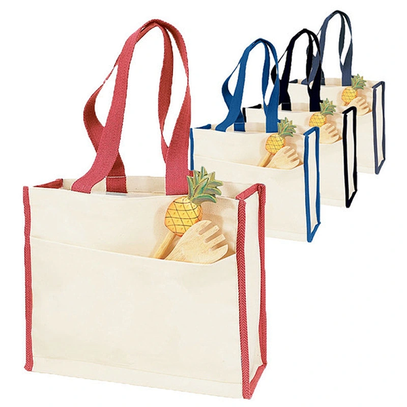 Eco-friendly natural recycled blank shopping cotton tote bag