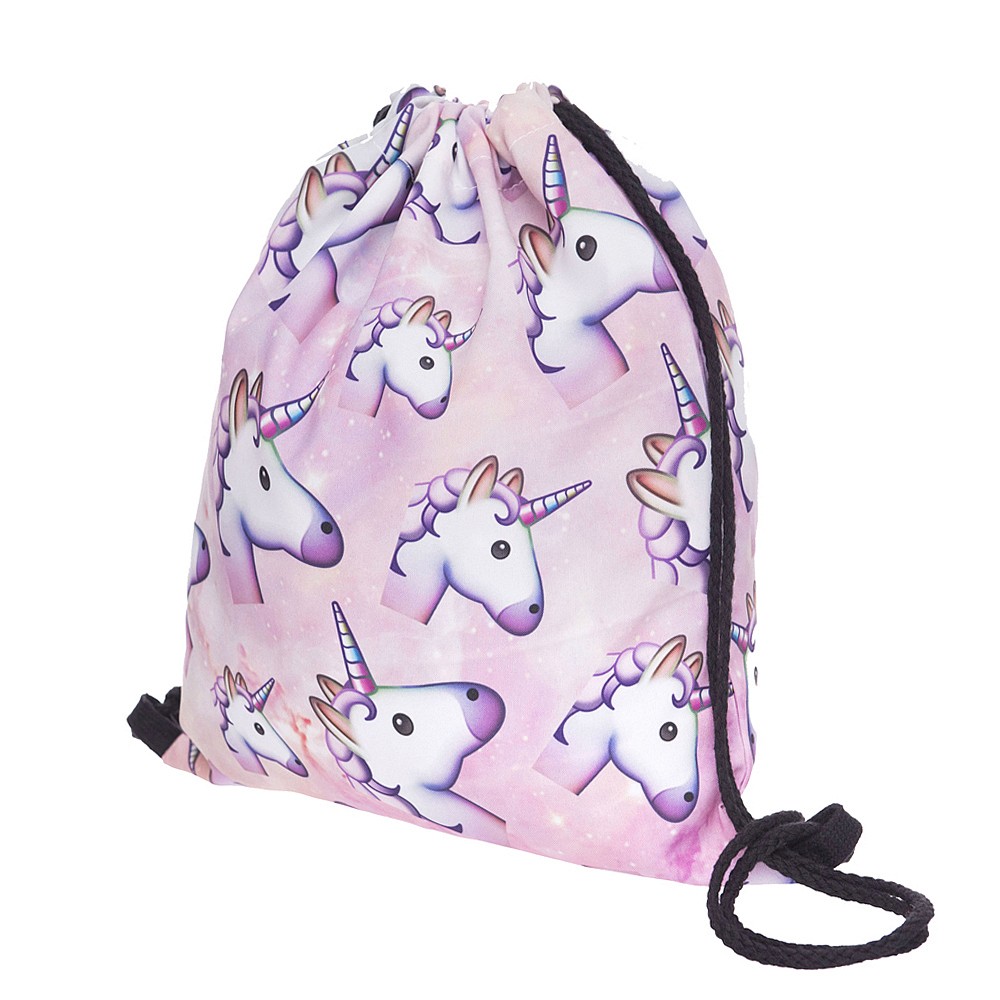 BSCI Unicorn Customized Promotional Polyester Sublimation Shoe Drawstring Bag backpack