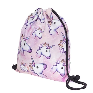 BSCI Unicorn Customized Promotional Polyester Sublimation Shoe Drawstring Bag backpack