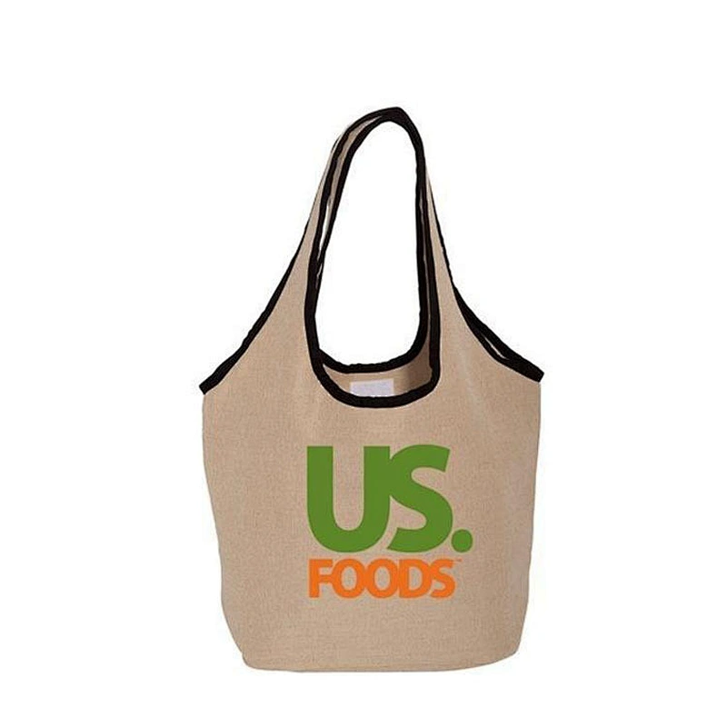 BSCI Wholesale Amazon High Quality simple large capacity plush cute Jute Tote Beach Bag