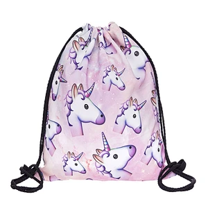 BSCI Unicorn Customized Promotional Polyester Sublimation Shoe Drawstring Bag backpack