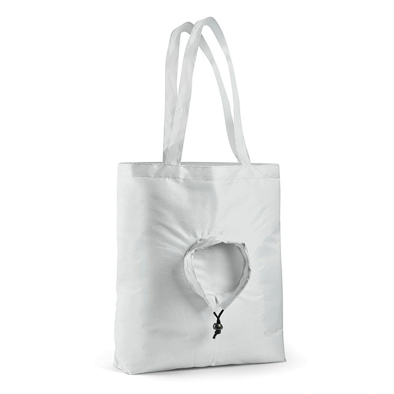 eco friendly Nylon foldable reusable recycled shopping storage eco bag with string in pouch