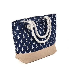 BSCI Wholesale Amazon High Quality Oversize women big compartment beach bag lady canvas tote handbags with cotton ropes