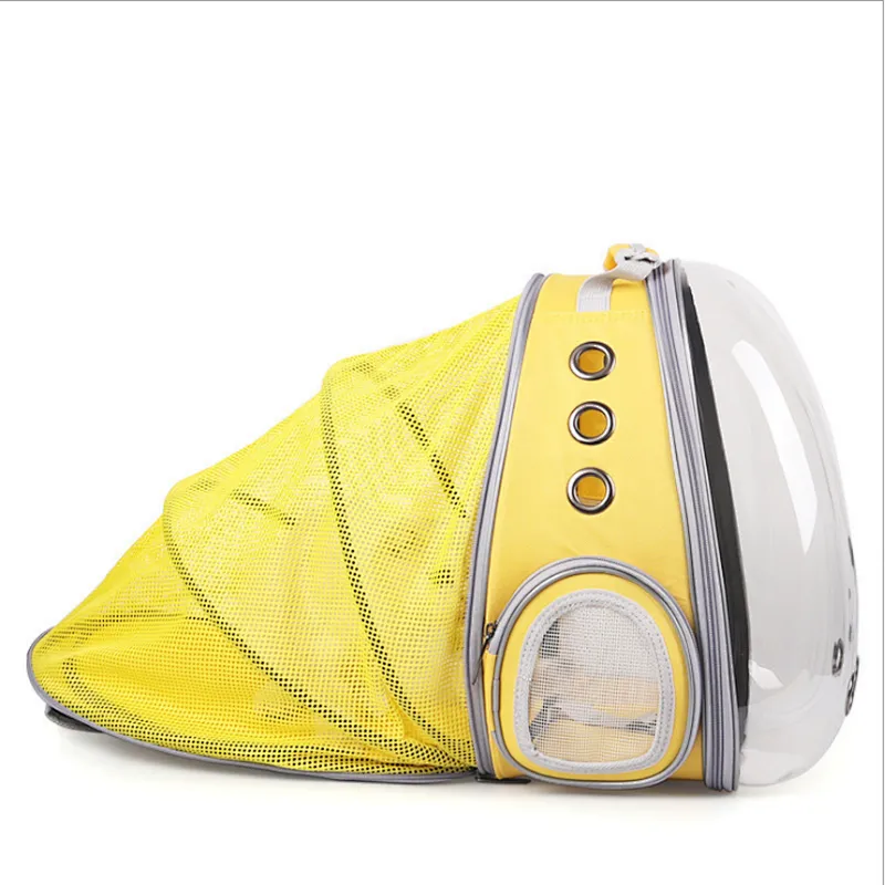 Portable transparent backpack pet expandable backpack folding cat bag