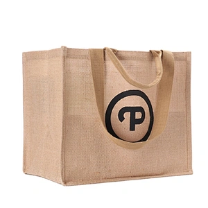 custom logo printing reusable and eco-friendly Jute  beach tote bag