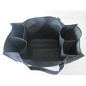 Polyester 4 bottle wine tote bag with handle