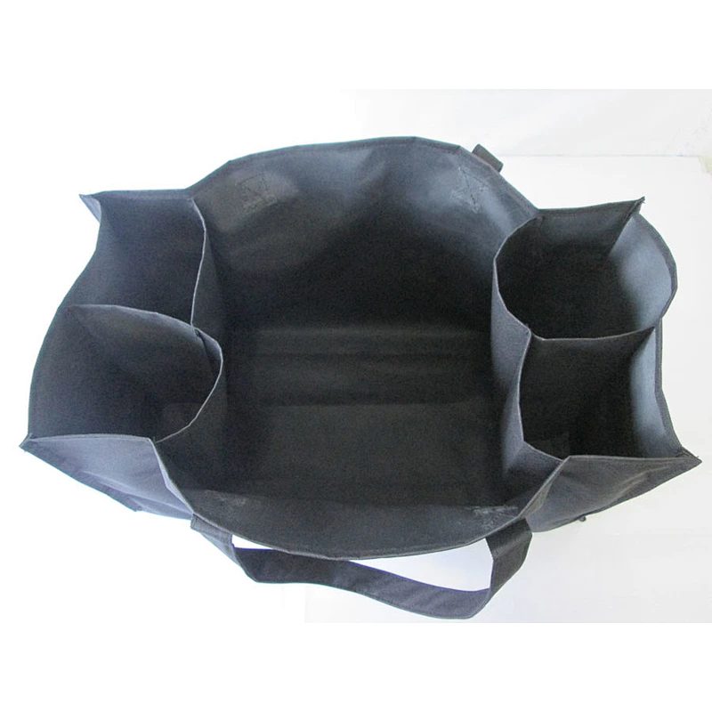 Polyester 4 bottle wine tote bag with handle