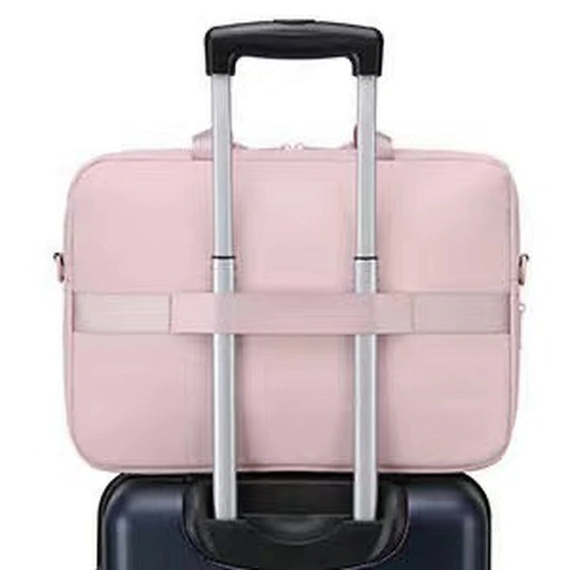 BSCI Wholesale Amazon lightweight business bags Factory custom women 15.6 inch pink briefcase laptop shoulder bag