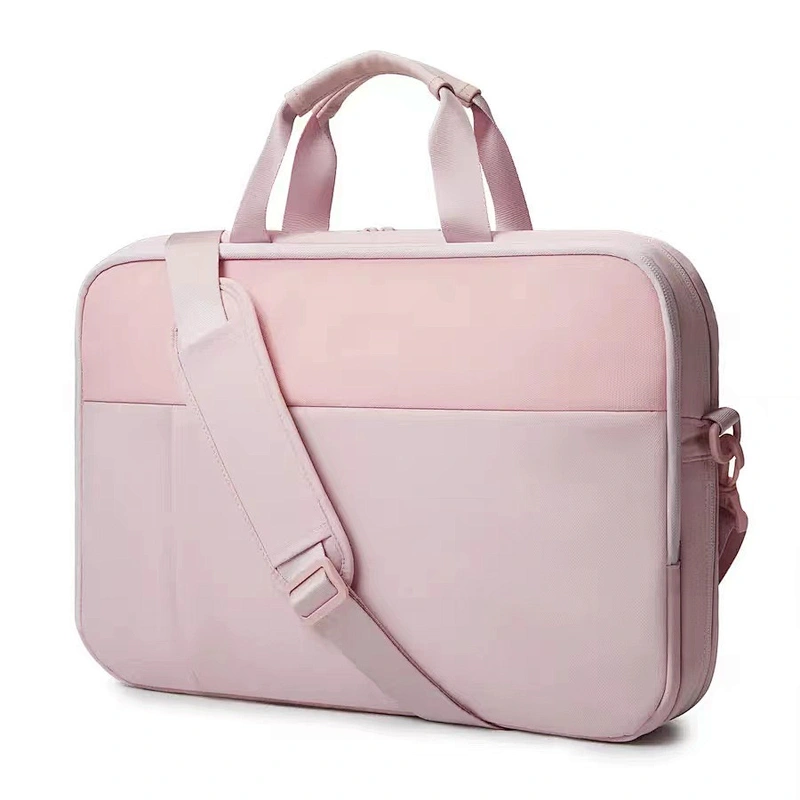 BSCI Wholesale Amazon lightweight business bags Factory custom women 15.6 inch pink briefcase laptop shoulder bag