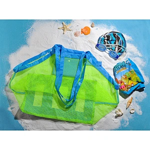 BSCI Large Capacity Outdoor Travel Folding Storage  Beach Bag Tote Shoulder Kid's Toy Storage Bag for the beach