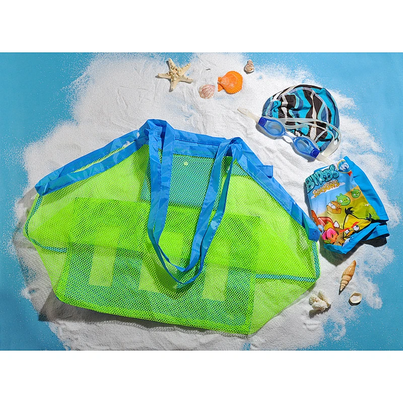 BSCI Large Capacity Outdoor Travel Folding Storage  Beach Bag Tote Shoulder Kid's Toy Storage Bag for the beach